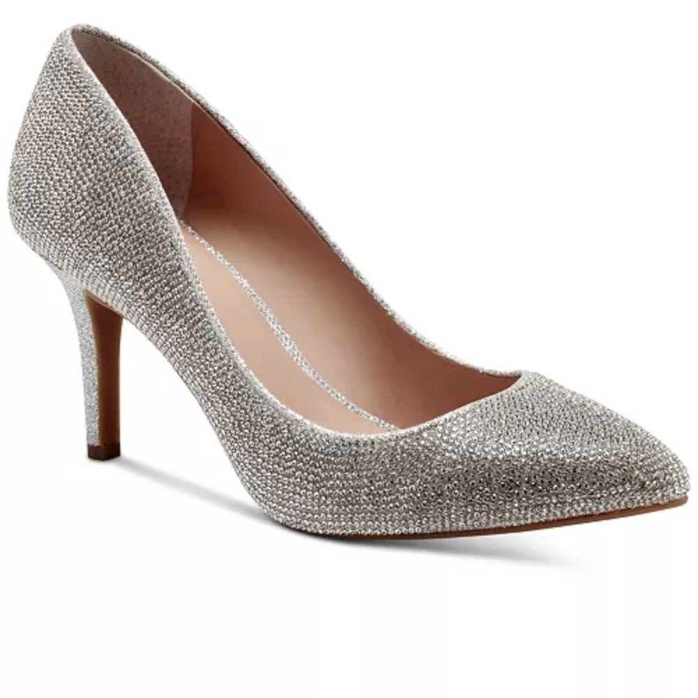 NIB. INC International Concepts Silver Glitter Heels